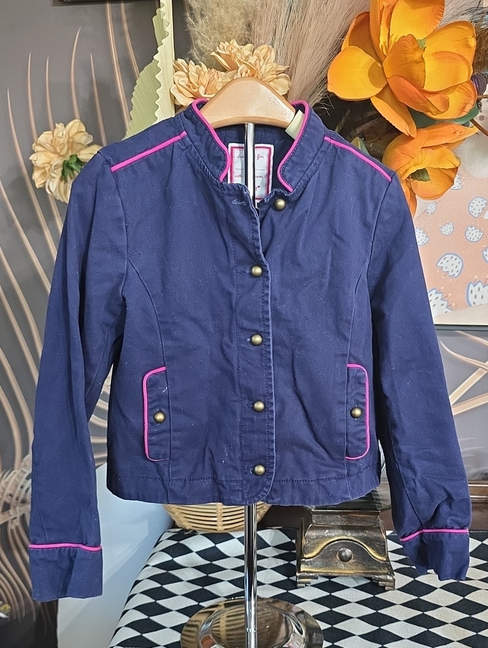 Gymboree Navy Blazer Jacket  with Pink Trim